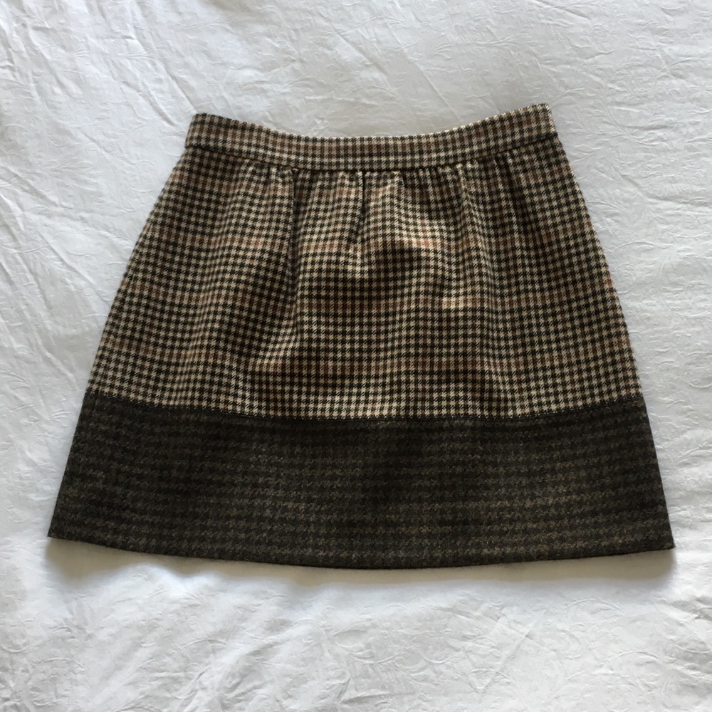 🍁 ☕️🍂 JCrew colorblock houndstooth skirt